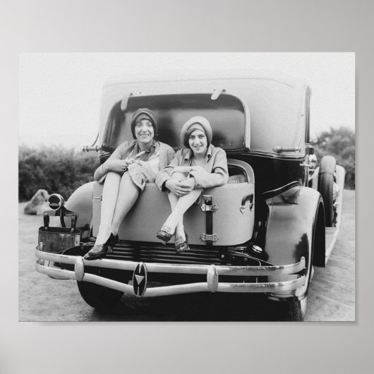  vlakke darm vrouwen Antiek roomstoel Poster (Voorkant)