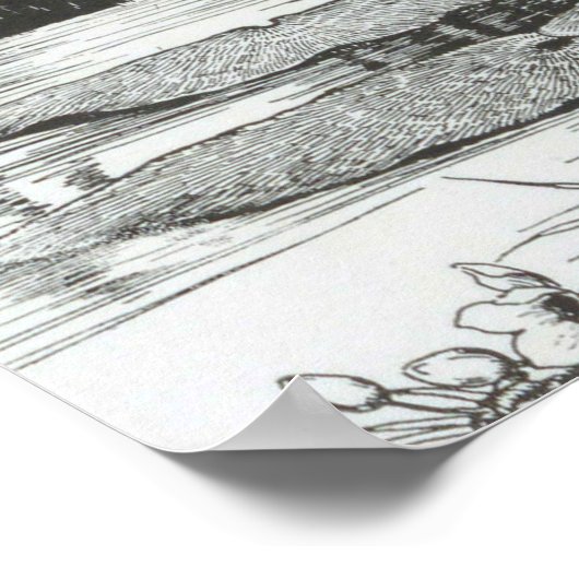  vlakke en kikkerende illustratie, Retro Poster (Hoek)