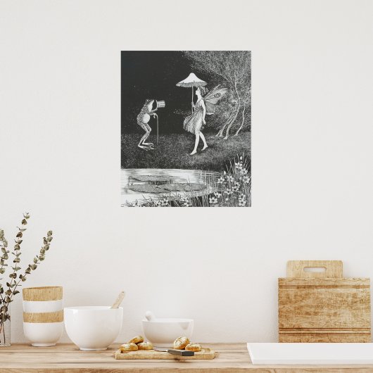  vlakke en kikkerende illustratie, Retro Poster (Keuken)