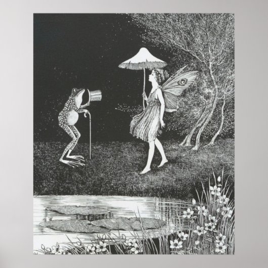  vlakke en kikkerende illustratie, Retro Poster (Voorkant)