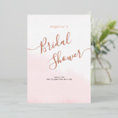 Vlakke folie bruidsdouche BEDANKKAART Uitnodiging (Staand Voorkant)