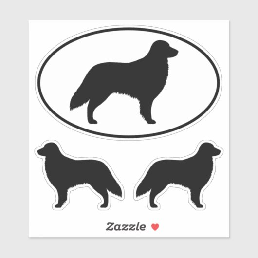 Vlakke gecoate Retriever Dog Silhouettes Sticker S (Vel)