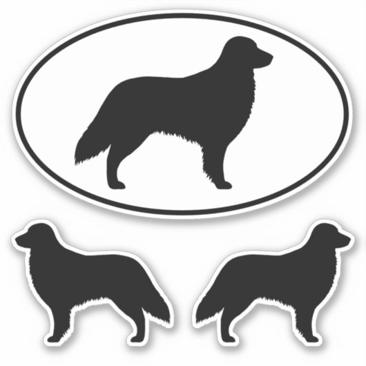 Vlakke gecoate Retriever Dog Silhouettes Sticker S (Voorkant)