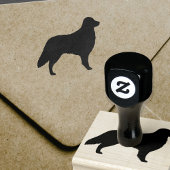 Vlakke gecoate retriever silhouet rubberen stempel