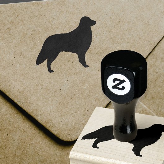Vlakke gecoate retriever silhouet rubberen stempel