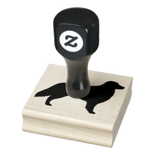 Vlakke gecoate retriever silhouet rubberen stempel (Stempel)