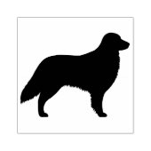 Vlakke gecoate retriever silhouet rubberen stempel (Afrduk)