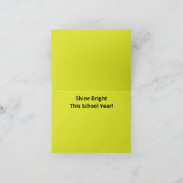 Vlakke gele achtergrond – Back-to-School textuur Bedankkaart