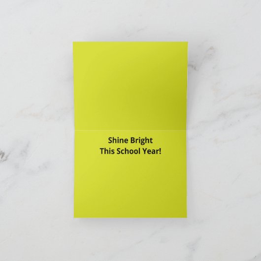 Vlakke gele achtergrond – Back-to-School textuur Bedankkaart (Binnen)