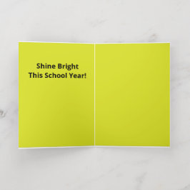 Vlakke gele achtergrond – Back-to-School textuur Folie Wenskaart