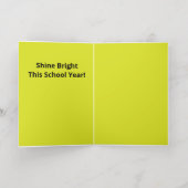 Vlakke gele achtergrond – Back-to-School textuur Folie Wenskaart (Binnenlaag)