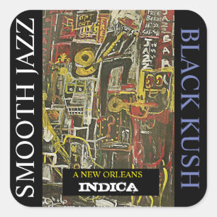 VLAKKE JAZZ BLACK KUSH VIERKANTE STICKER