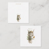 VLAKKE KAART : VINTAGE KERSTENGEL NOTITIEKAARTJE (Voorkant / Achterkant)