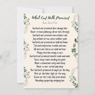 Vlakke Kaart, wat God heeft beloofd Feestdagenkaart