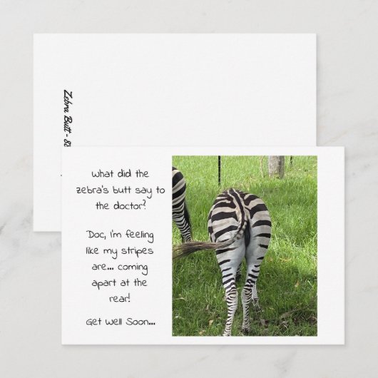 Vlakke Kaart - Zebra's Butt Word snel beter (Voorkant / Achterkant)