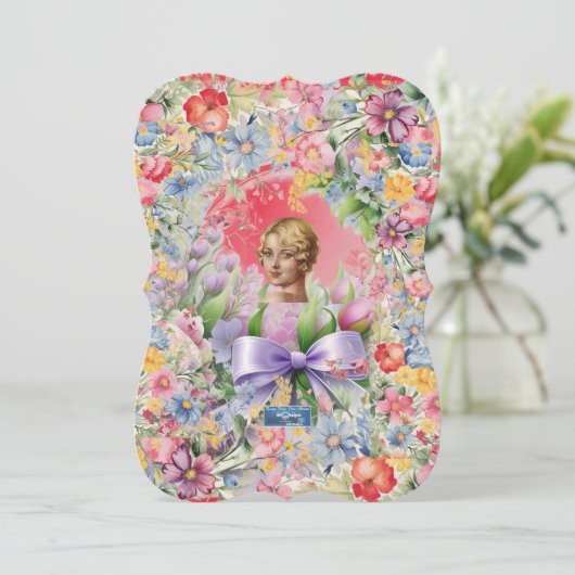 Vlakke Kaarten 10 Rood (Cameo Garden) RFPMDesigns  (Staand voorkant)