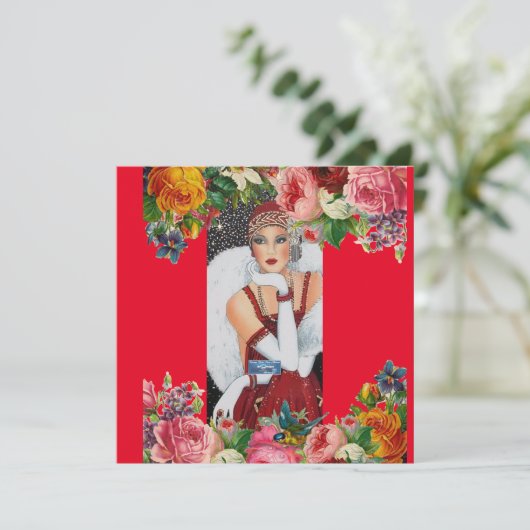 Vlakke Kaarten 10 Rood (Sneeuwvogel) RFPMDesigns © (Staand voorkant)