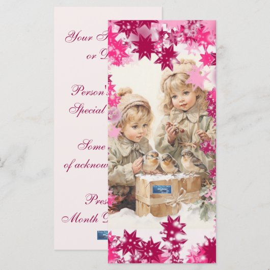 Vlakke Kaarten 12 (PinkSnowFlakes) RFPMDesigns ©️2 (Voorkant / Achterkant)