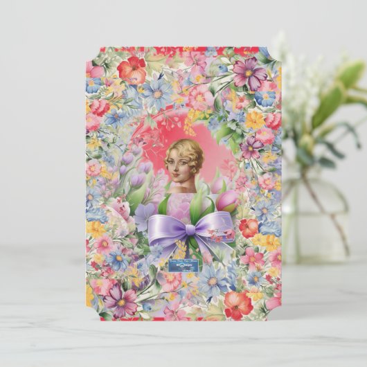 Vlakke Kaarten 12 Rood (Cameo Garden) RFPMDesigns (Staand voorkant)