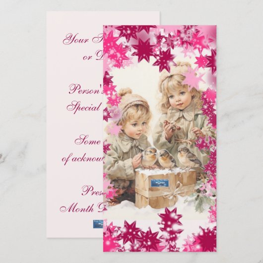 Vlakke Kaarten 14 (PinkSnowFlakes) RFPMDesigns ©️2 (Voorkant / Achterkant)