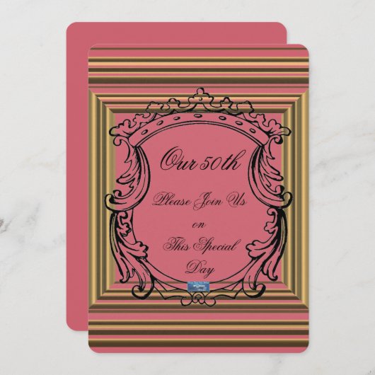 Vlakke Kaarten 3 P.Pink (GoldenFrames)RFPMDesigns© (Voorkant / Achterkant)