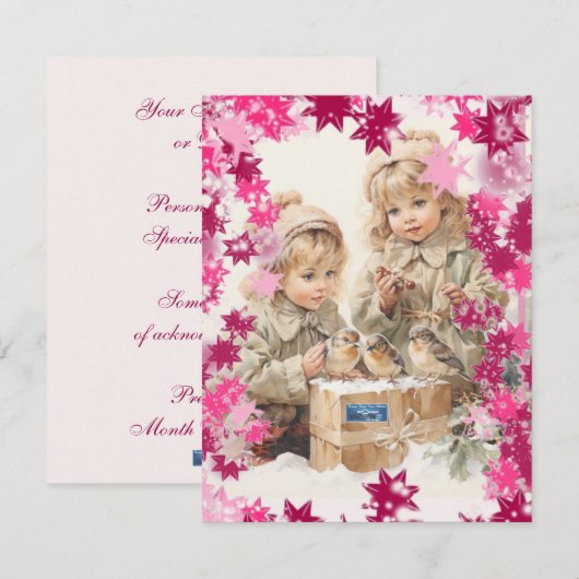 Vlakke Kaarten 7 (PinkSnowFlakes) RFPMDesigns ©️20 (Voorkant / Achterkant)