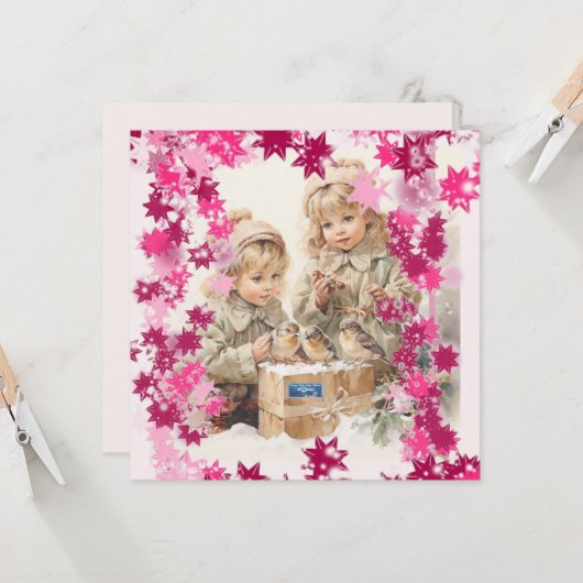 Vlakke Kaarten 9 (PinkSnowFlakes) RFPMDesigns ©️20 (Voorkant / Achterkant in situ)