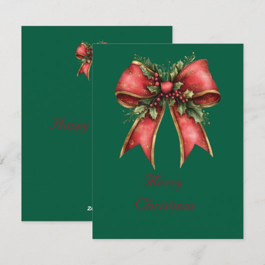 Vlakke kerstkaart (Voorkant / Achterkant)