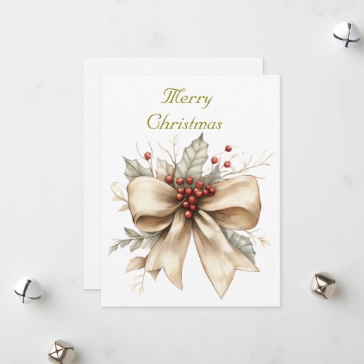 Vlakke kerstkaart  (Voorkant / Achterkant in situ)