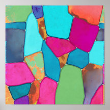 Vlakke Kleur Giftige Corrosie Abstracte Wandtapijt
