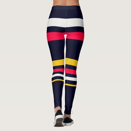 vlakke kleurenstrepen leggings (Achterkant)