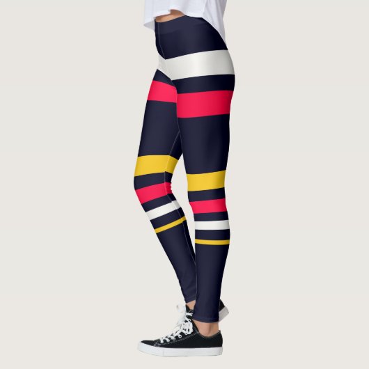 vlakke kleurenstrepen leggings (Links)