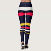vlakke kleurenstrepen leggings (Achterkant)
