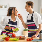 vlakke kleurenstrepen schort