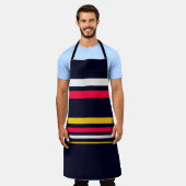 vlakke kleurenstrepen schort (Gedragen)