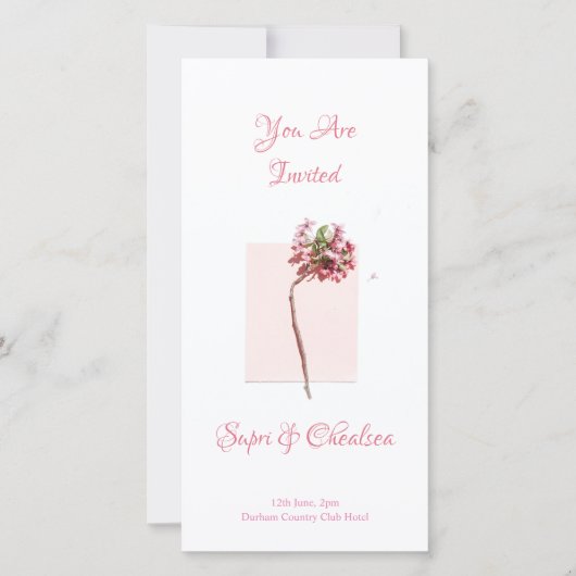 Vlakke lay voor elegante huwelijksuitnodiging (Voorkant)