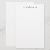 Vlakke moderne minimalistische naam gepersonalisee briefpapier (Voorkant / Achterkant)