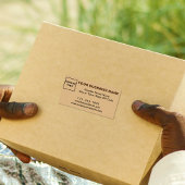 Vlakke tekst zakelijk merk op lichtbruin verpakkin etiket