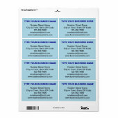 Vlakke tekst zakelijke merk op lichtblauwe verzend etiket (Full Sheet)