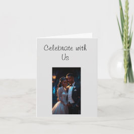 Vlakke Uitnodiging, Grootte: 5"x 7"huwelijkspaar Aankondiging