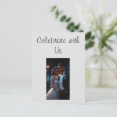 Vlakke Uitnodiging, Grootte: 5"x 7"huwelijkspaar Briefkaart (Staand voorkant)