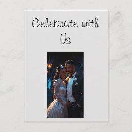 Vlakke Uitnodiging, Grootte: 5"x 7"huwelijkspaar Briefkaart