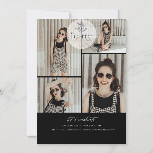 Vlakke Uitnodiging, Grootte: 5"x 7" Kaart (Achterkant)