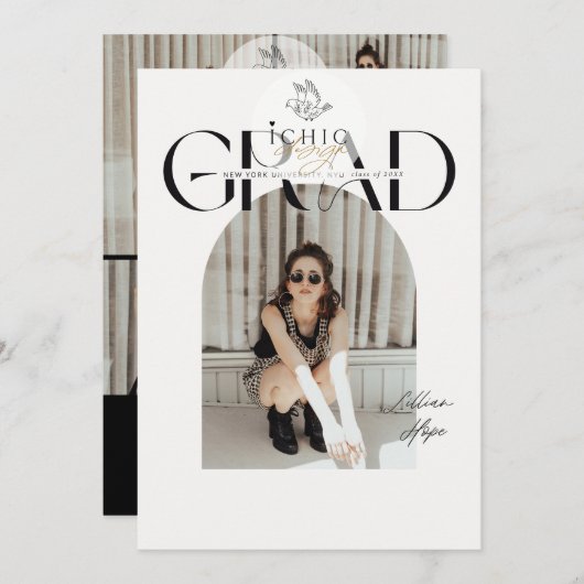 Vlakke Uitnodiging, Grootte: 5"x 7" Kaart (Voorkant / Achterkant)