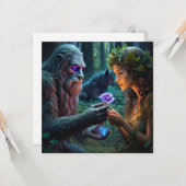 Vlakke wenskaart kaart (Voorkant / Achterkant in situ)