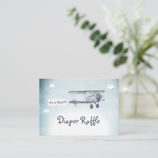 *~*  vlakke wolkenbanner - Baby luierriffel Informatiekaartje (Staand voorkant)