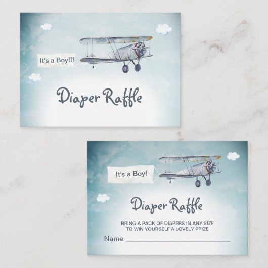 *~*  vlakke wolkenbanner - Baby luierriffel Informatiekaartje (Voorkant / Achterkant)