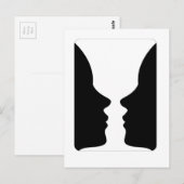 vlakken of vase-illusie van twee vlakken zoals een briefkaart (Voorkant / Achterkant)