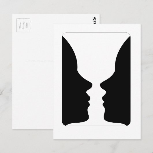 vlakken of vase-illusie van twee vlakken zoals een briefkaart (Voorkant / Achterkant)