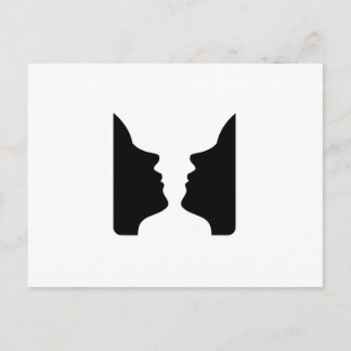 vlakken of vase-illusie van twee vlakken zoals een briefkaart